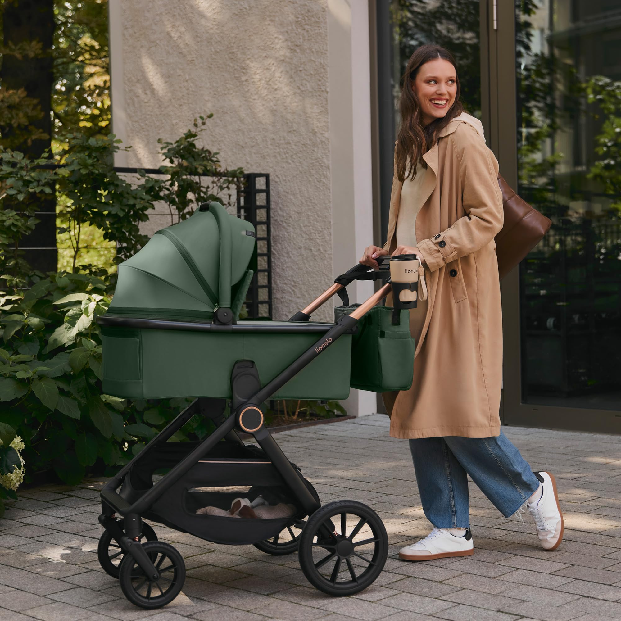 Lionelo Layla Carrito 2 en 1 Cochecito de Bebé (0-4 Años, Hasta 22 Kg), Capazo y Silla de Paseo, Asiento Reversible, Posición Reclinable, Ruedas PU, Suspensión, Capota Impermeable UPF50+