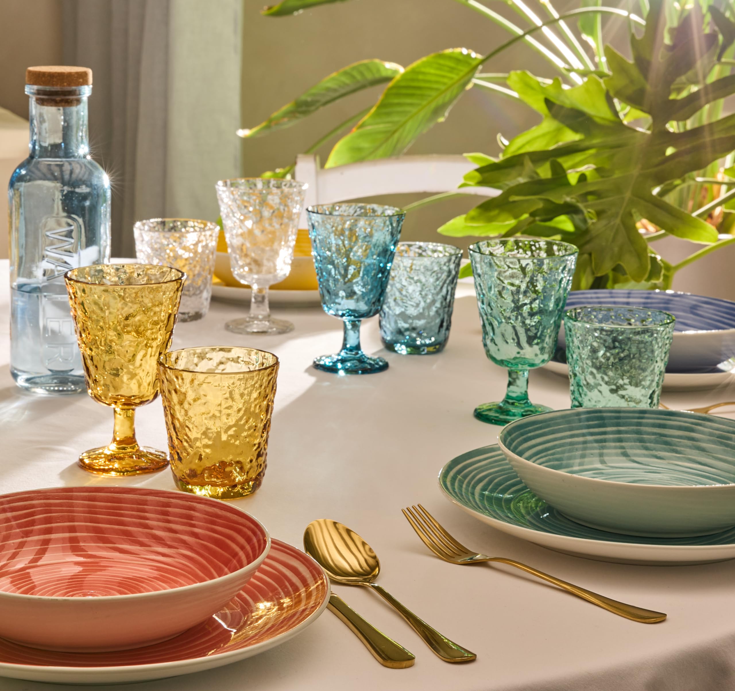 Tognana Elsa - Juego de 6 copas 270 cc, cristal, verde azulado
