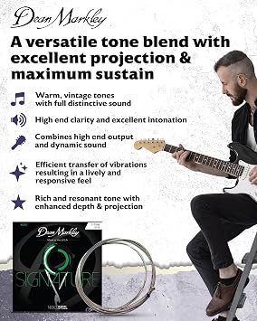 Dean Markley DM-2500-DT 13-56 Drop Tune Nickel Steel Electric Signature Guitar Strings (Pack of 6)