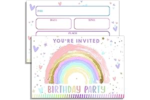 Rainbow Birthday Invitations For Girls-A03