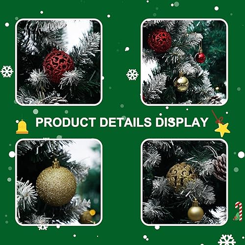 Miniatura 4 de Juego de 72 bolas de Navidad inastillables adornos de Navidad para decoración del árbol de Navidad fiestas vacaciones bodas rojo