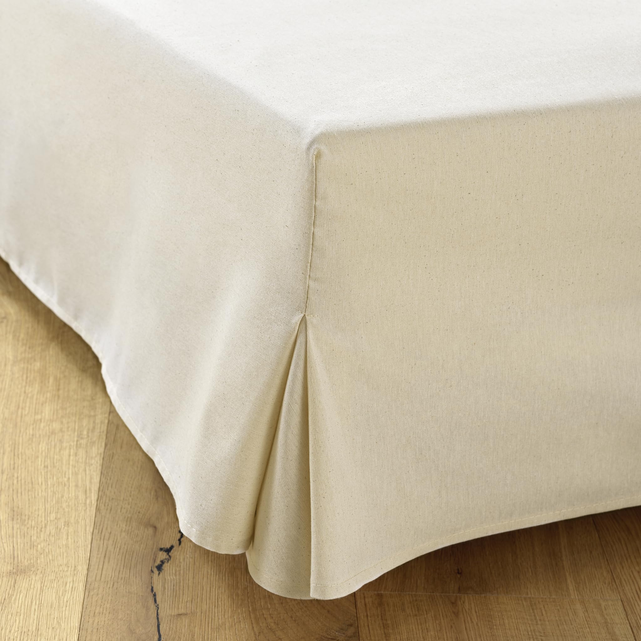 Betthusse 180x200 Natürlich – Mit 4 Seiten von 38 cm für Bett 180 x 200 cm – Bettrock 180x200 cm – Schutz für Lattenrost 180x200
