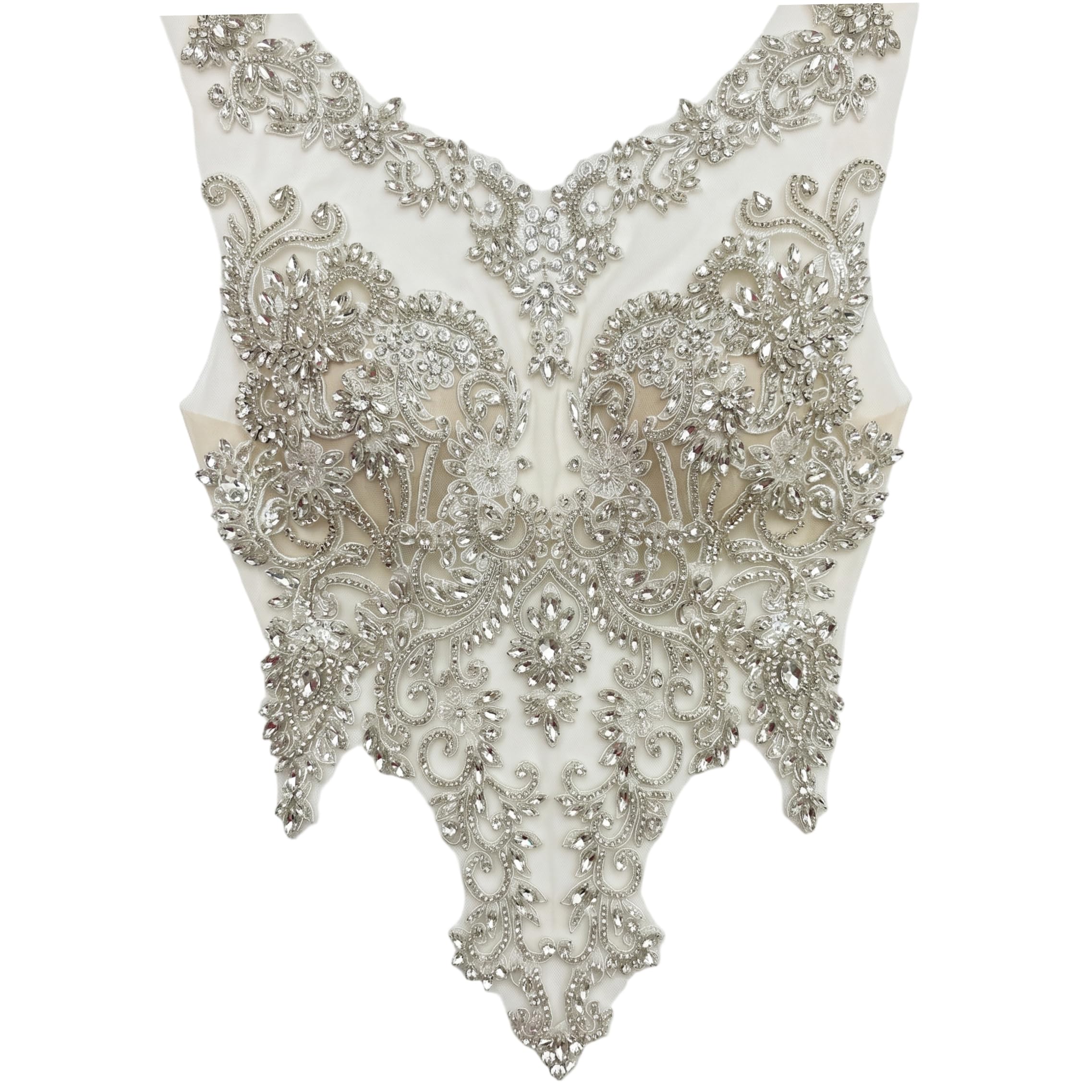 Applique de dentelle argentée pour donner un éclat unique à vos manteaux