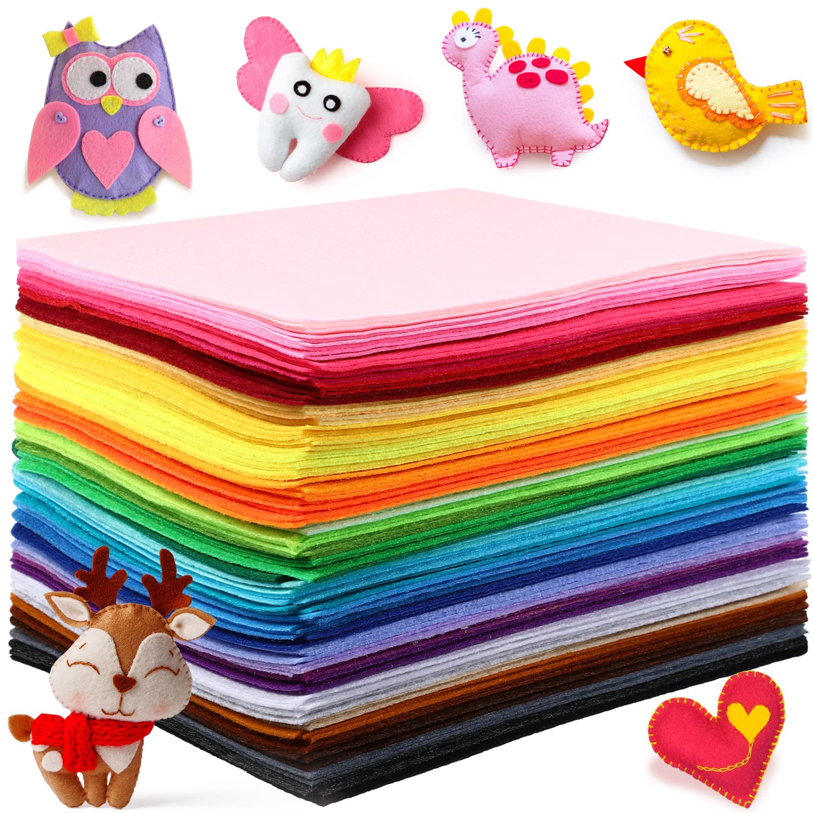 Moukeren 240 Pcs 8 x 12 Inch Felt Fabric Sheets Assorted Color Felt Sheets Felt Squares Craft Felt 1 mm Thick Felt Paper for DIY Crafts Sewing Projects Patchwork Party Decoration, 20 Colors