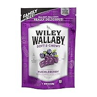 Vista 1 de Wiley Wallaby Regaliz 24 onzas Regaliz gourmet clásico suave y masticable australiano en estilo de arándano en hélice, 1 paquete