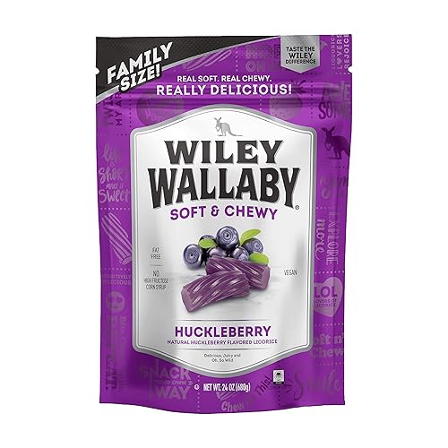 Wiley Wallaby Torceduras de caramelo de regaliz australiano de 24 onzas clásicas gourmet suaves y masticables, 1 paquete