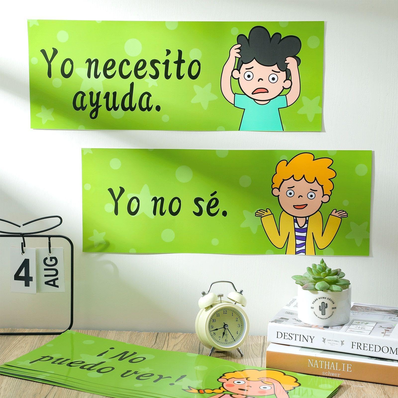 Spanische Lern-Poster Set – 16 Stück, DIN A4, Mit Englischer Übersetzung, Für Klassenzimmer & Kinderzimmer