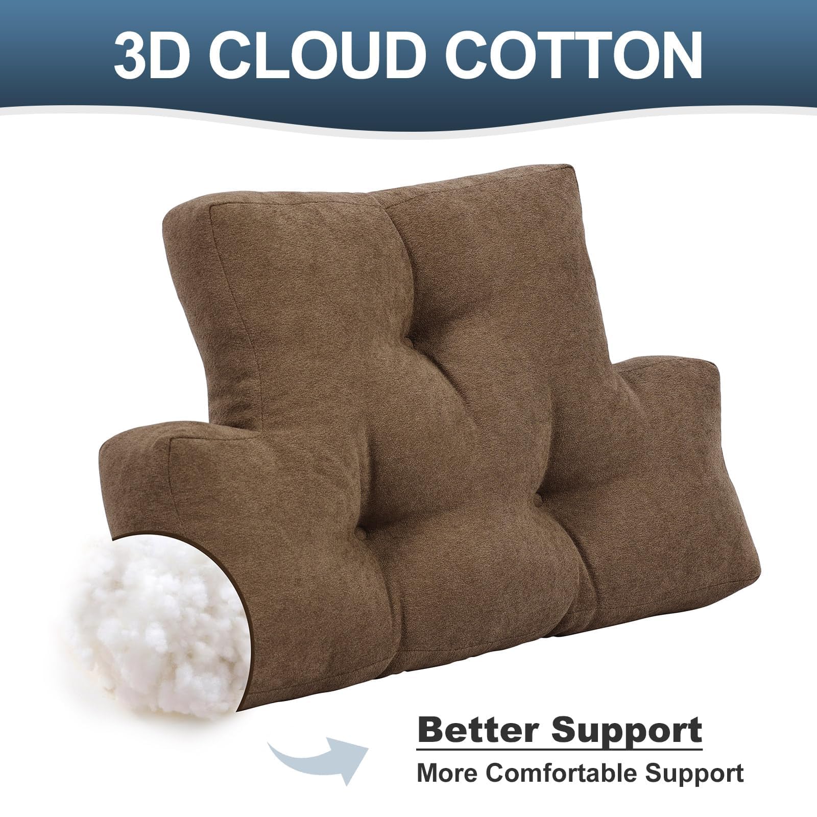 Almohada de respaldo para reclinable, almohada de apoyo lumbar, suave y esponjosa, almohada lumbar gruesa para sillas, reclinables, sofá, sofá y cama para aliviar el dolor de espalda baja