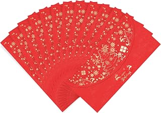 12 PCS Christmas Gift Envelope For Cash, Xmas Cash Currency Envelopes 7.1×3.5 inch, Gold Foil Laser Cut Money Envelopes Holder for Christmas Party Holiday New Year (Red,Horizontal)
