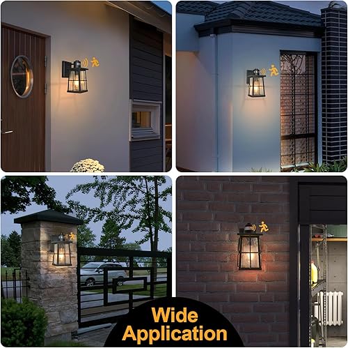 Miniatura 6 de ALVIME - Lámpara de pared con sensor de movimiento para exteriores, faroles de pared exteriores, aplique de pared exterior para porche, puerta