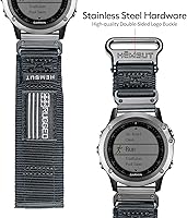 Vista 5 de Compatible con la Correa de Reloj Garmin, Correa Deportiva de Nylon Super Resistente con Diseño de Bucle Tejido, Banda de Reemplazo Dura