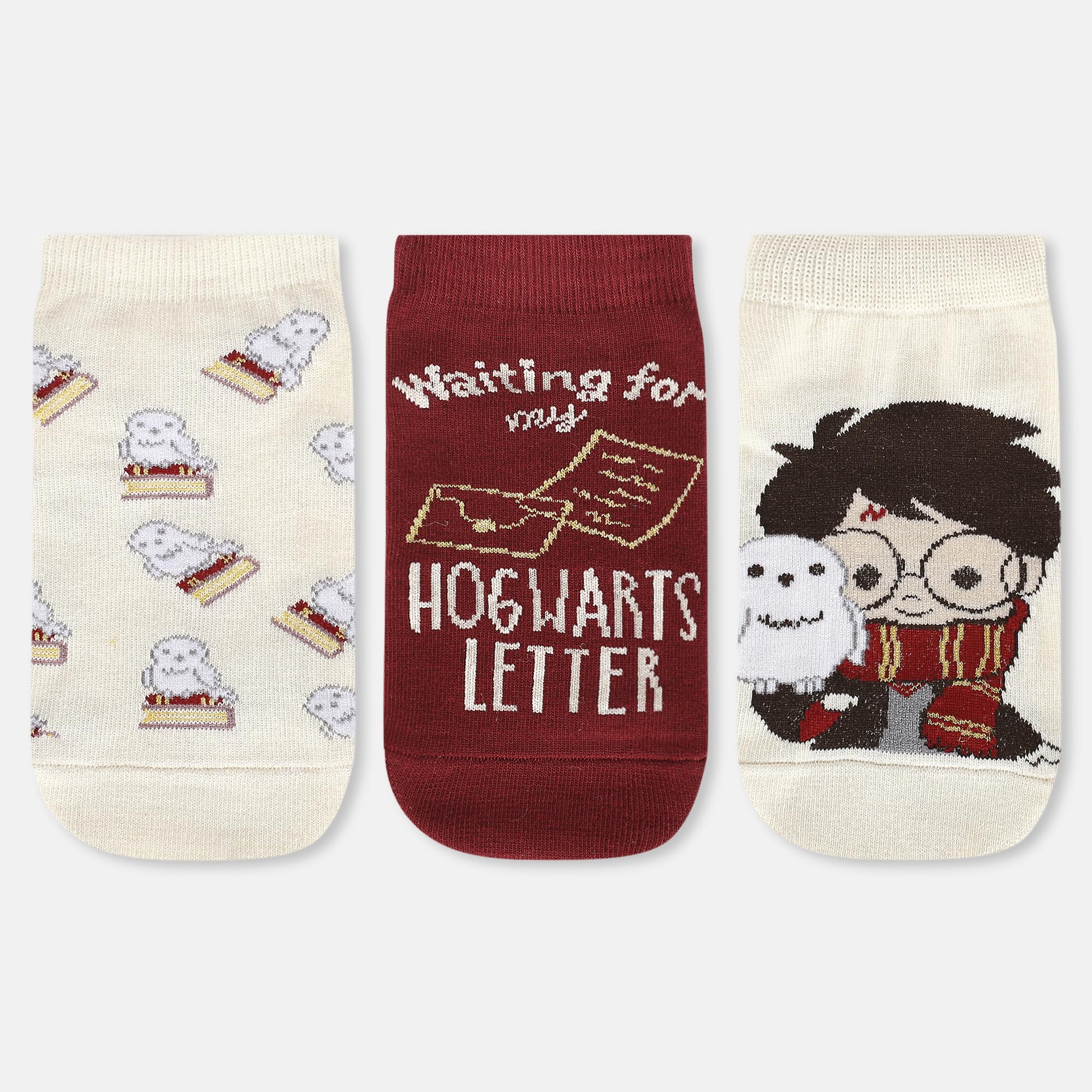 Socksxpress Harry Potter Women's Ankle Socks - Comfortable & Stylish | Pack of 3 - Image 2 thumbnail