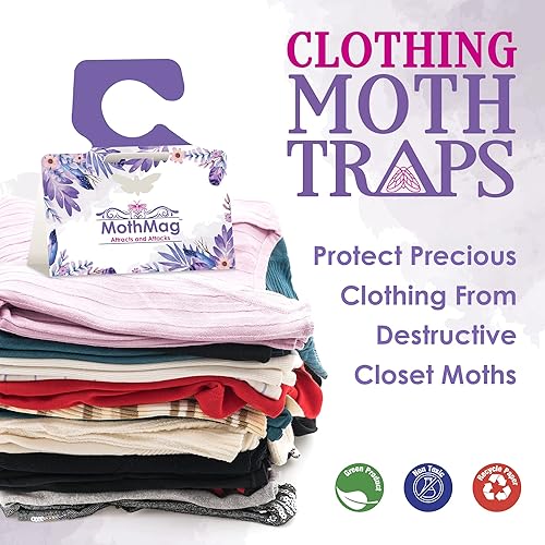 Miniatura 2 de MothMag Trampas para polillas para ropa, armarios, telas y alfombras, trampas para polillas de ropa, trampas para polillas de armario, trampas