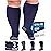 Doctor\'s Select 3 Pairs Plus Size Compression Socks Wide Calf - Up to 6XL | 20-30 mmHg Compression Socks for Women Wide Calf | Soreness Support | Black, Gray, Navy