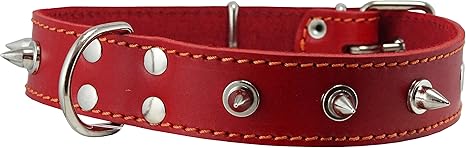 red spiked collar