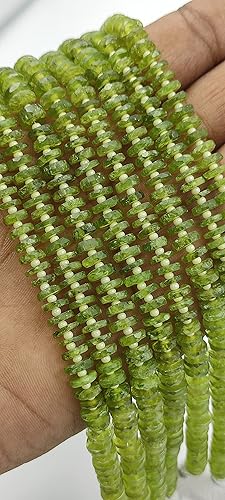 Hanumat Gems Lote de 10 hebras naturales de vessonita facetada Heishi tiro cuentas de piedras preciosas de vessonita cuentas facetadas de vessonita