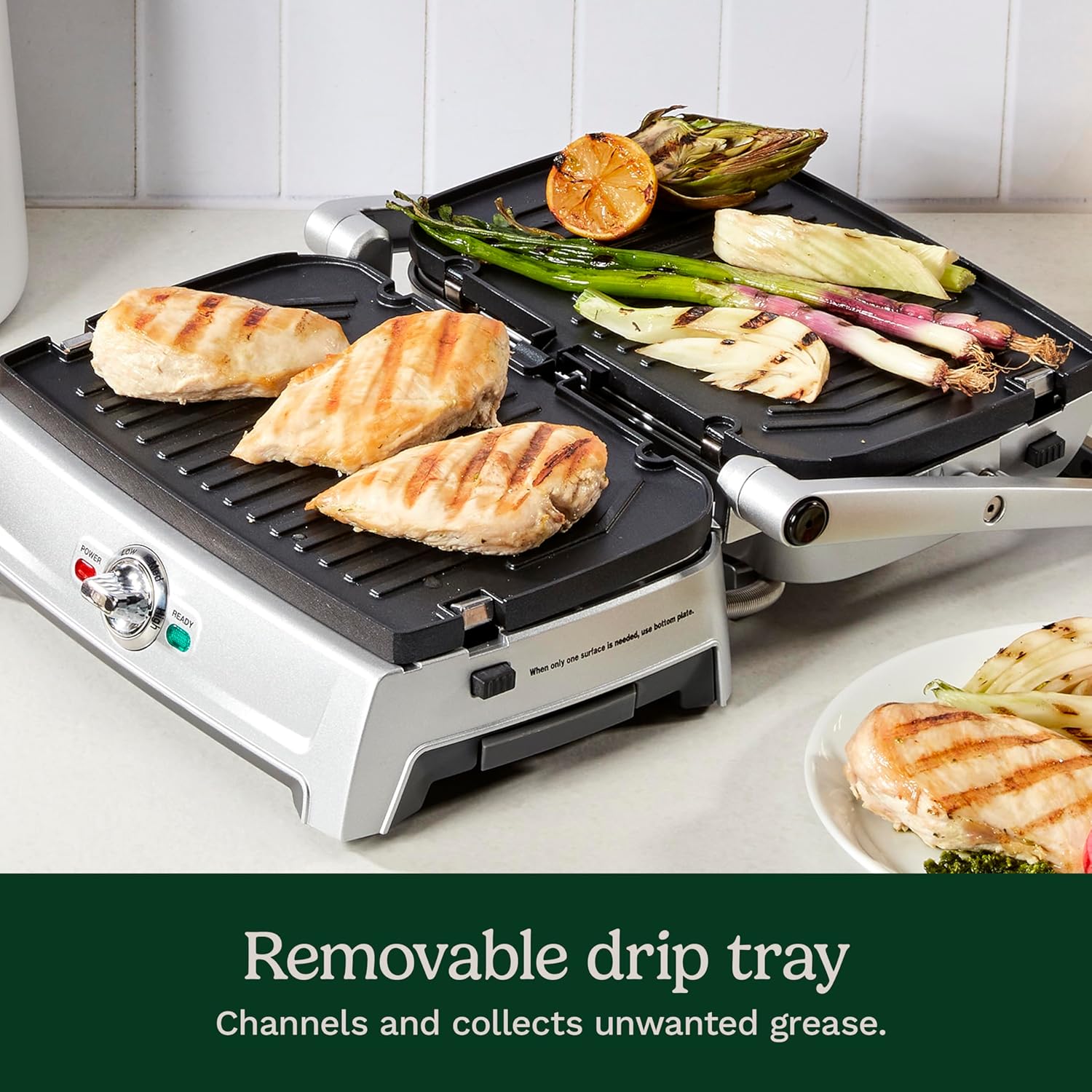 Dual-Surface Electric Grill in Action