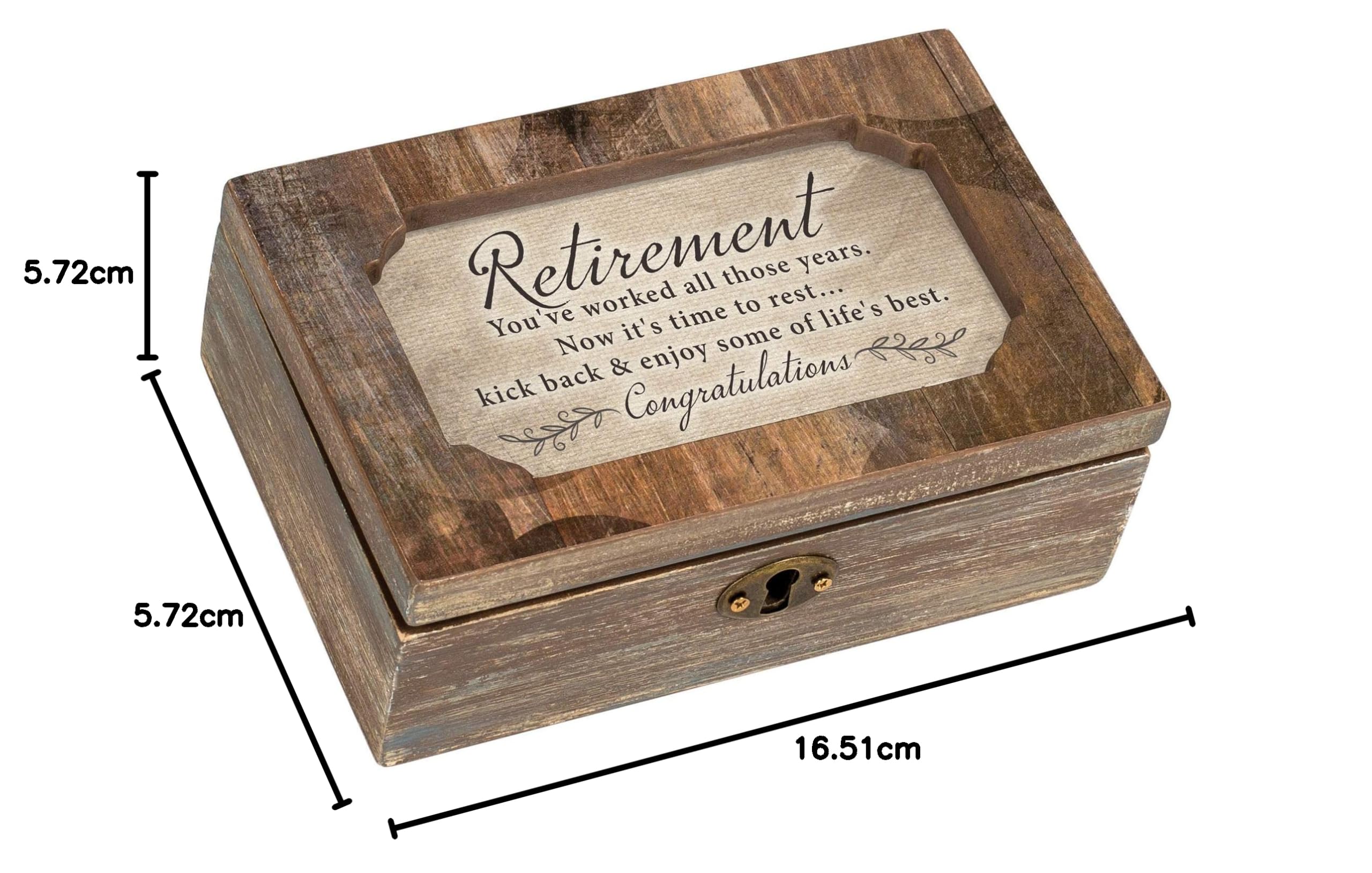 Playwell Musik-Box mit Aufschrift "Retirement Congratulations", Holzmaserung