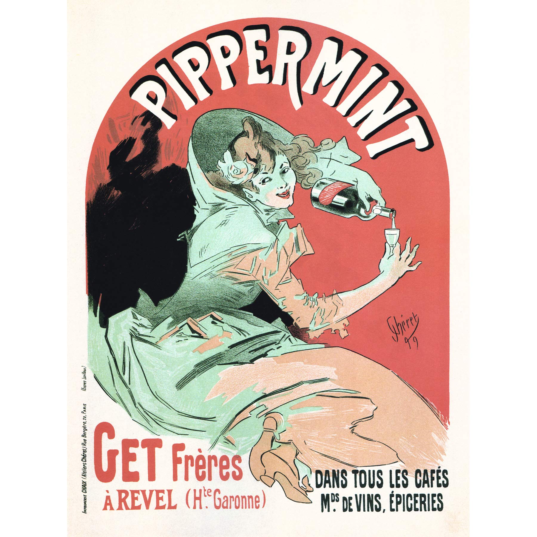 Wee Blue Coo Vintage Peppermint Get Bros Paris France Vintage Art Advertising Canvas Print