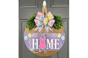 Colorful Easter Bunny Door Wreath Sign: A Festive Welcome for Your Front Door