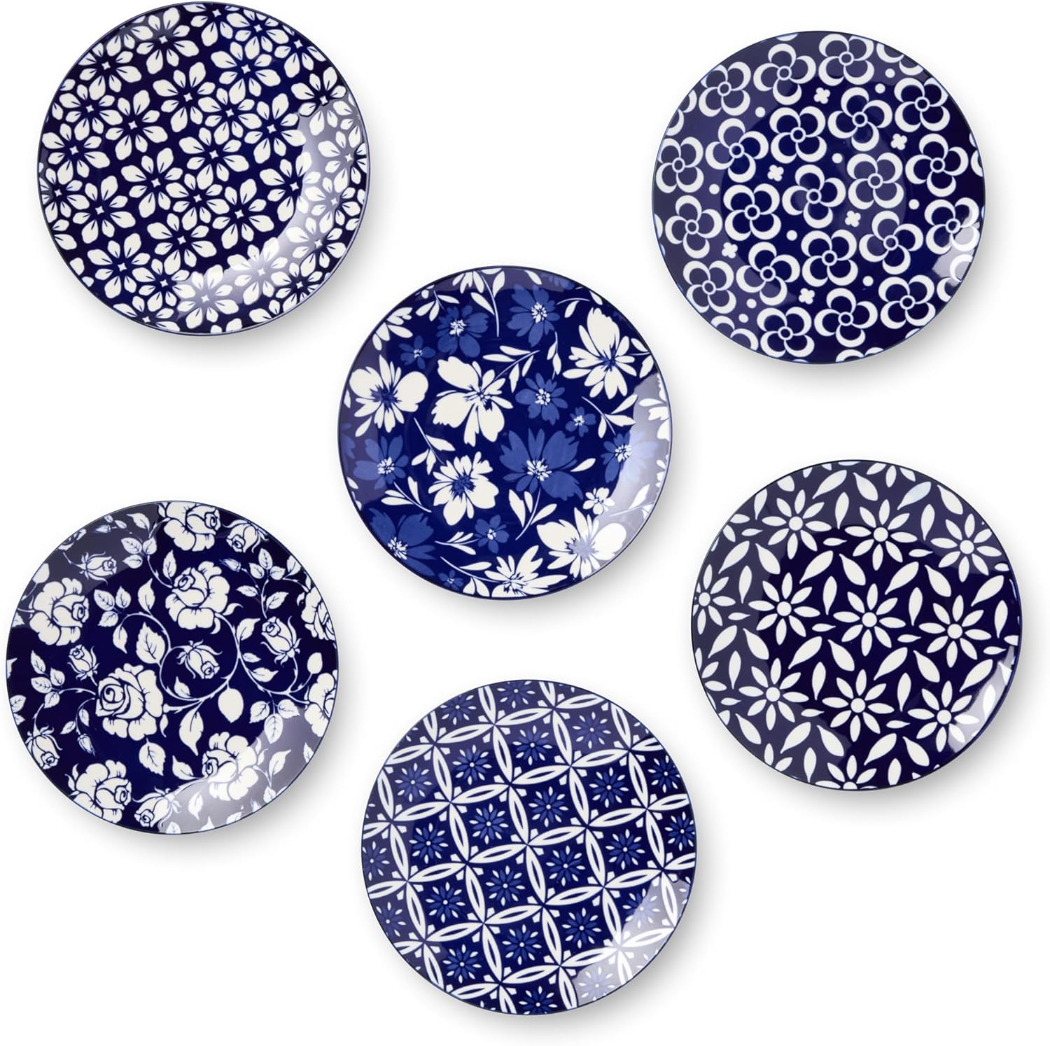 Certified International Madison Set of 6 8.5-Inch Salad Plates - Premium Porcelain, Elegant for Salads, Appetizers, and Desserts