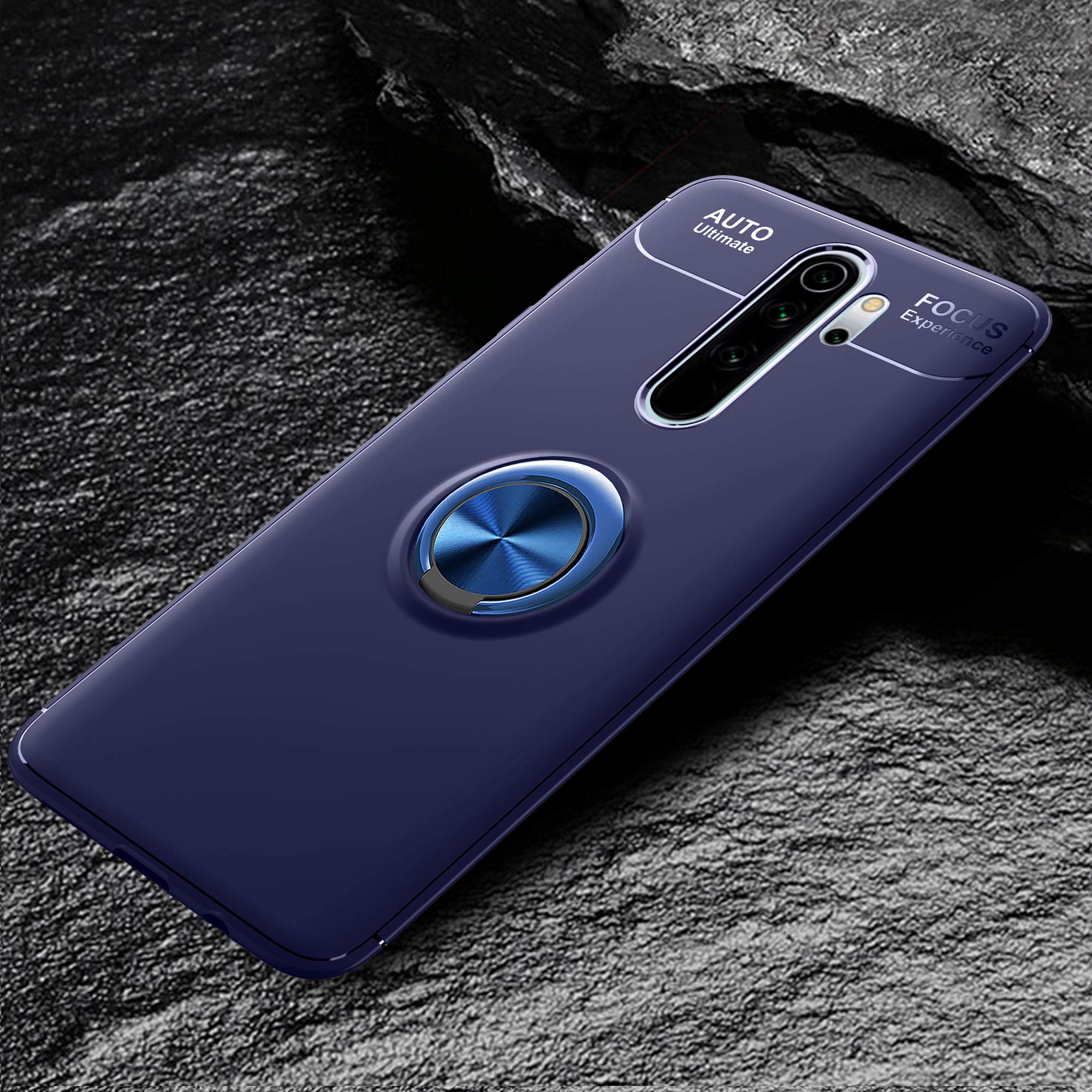 SORAKA Case for Xiaomi Redmi Note 8 Pro with Ring Holder Soft TPU Slim Fit Case Redmi Note 8 Pro Case with Metal Plate for Magnetic Car Phone Holder Blue