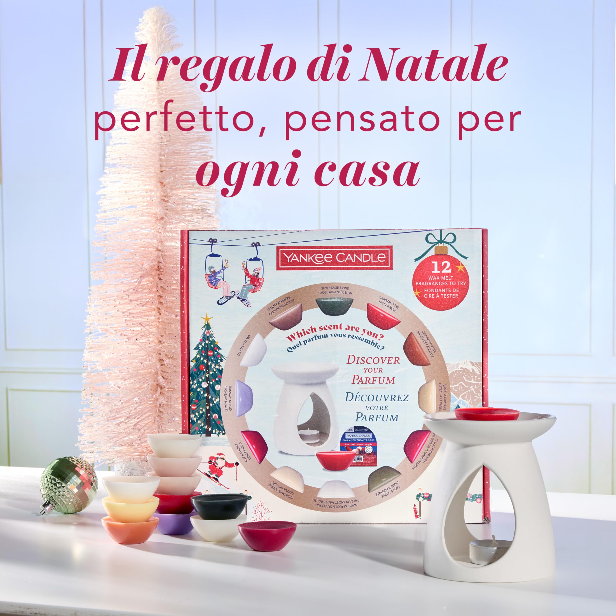 Yankee Candle Set regalo di cera profumata natalizia | 12 cere profumate1 bruciatore per cera e 1 lumino da tè senza profumo | Collezione Après Ski | Regali di Natale perfetti per le donne