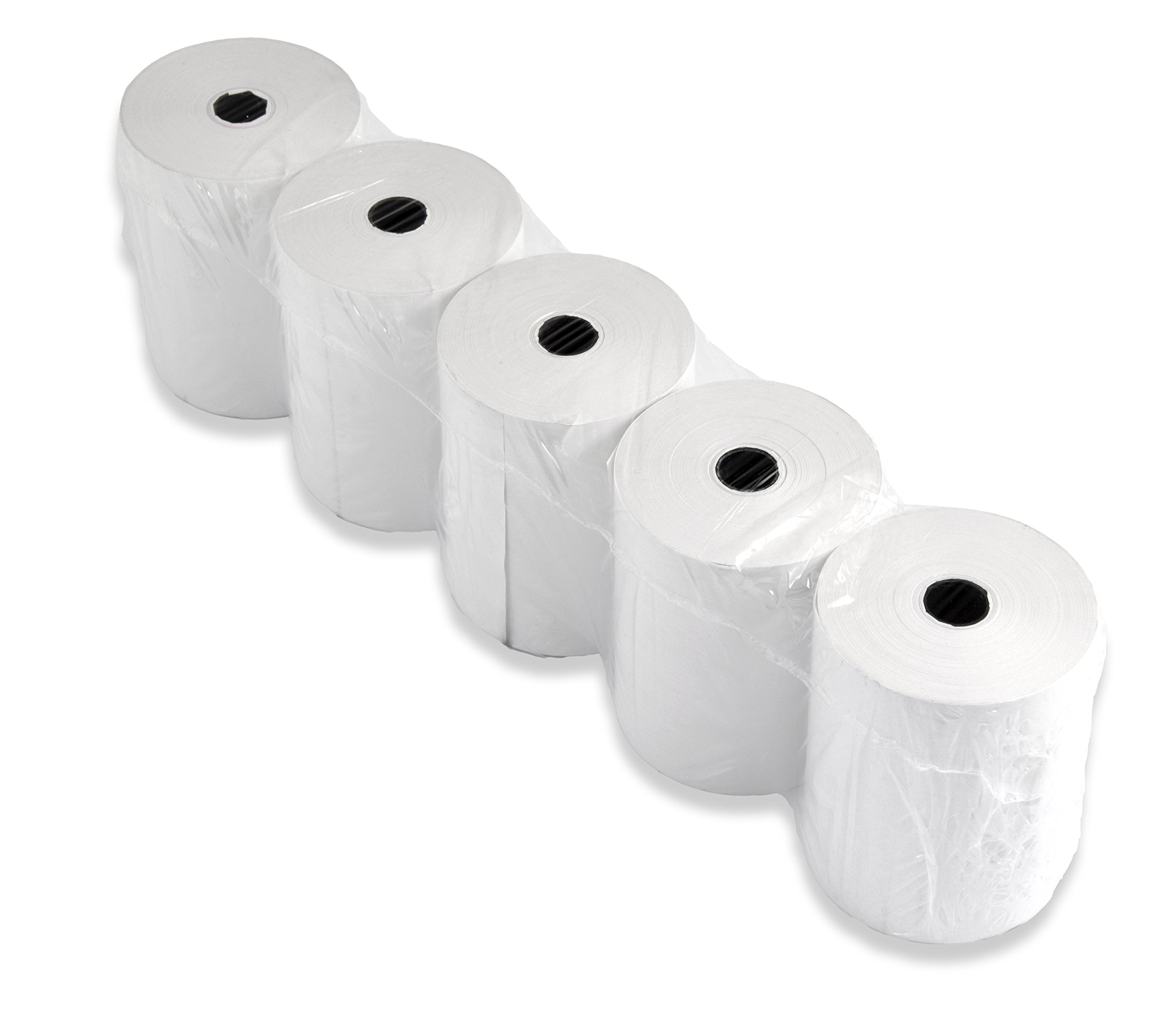 50 BPA-freie Thermorollen aus hochwertigem 48 g/m² Premiumpapier für Kassensysteme und Thermodrucker. Format: 80 mm Breite, 50 m Länge, Rollendurchmesser 57 mm, Hülse 12 mm