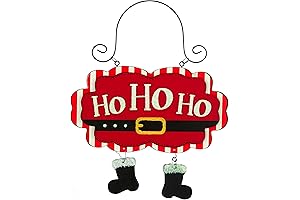 Christmas Cheer Delivered: Captivating 'Ho Ho Ho' Sign Adorned with Glittery Enchantment and Festive Boots