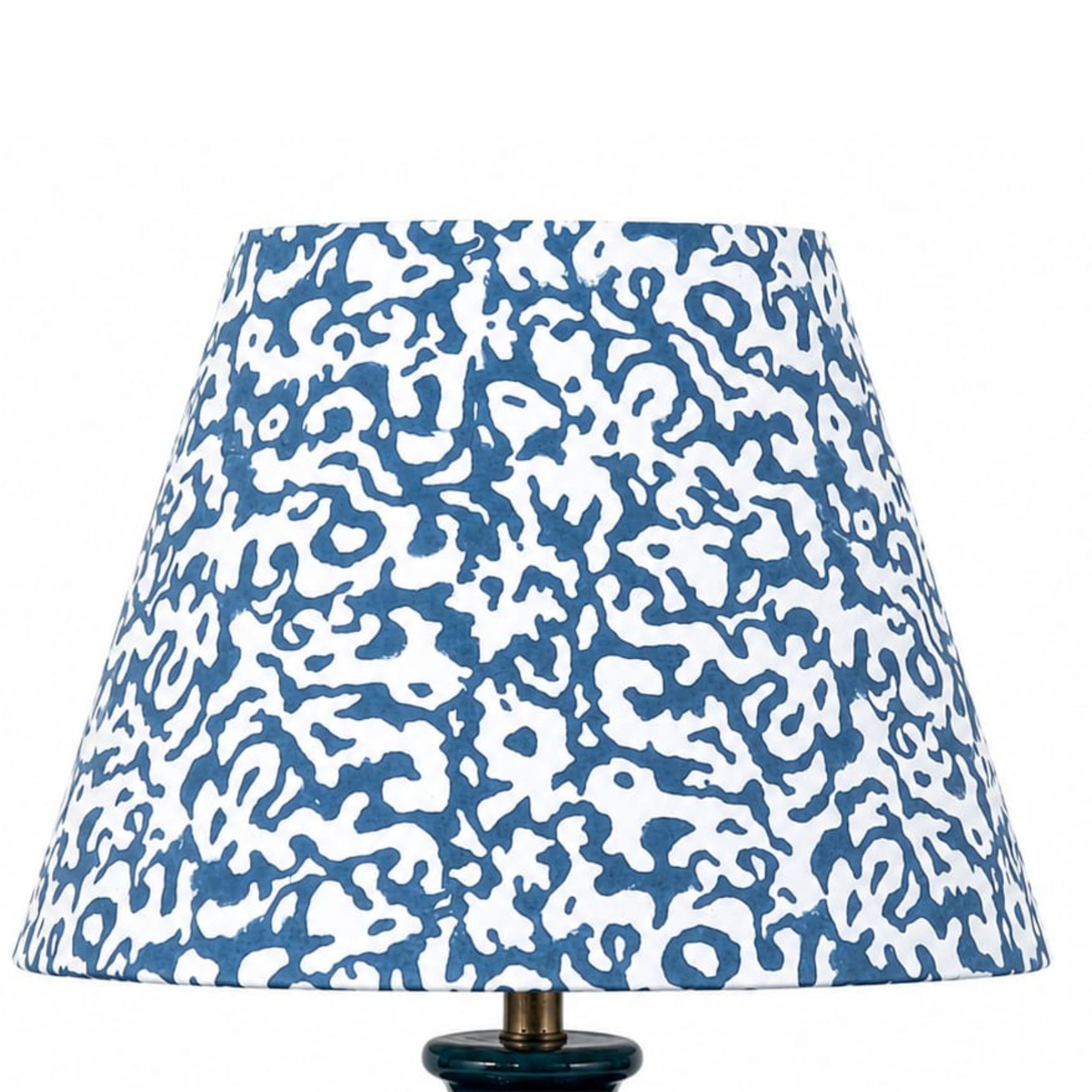 Palm Tree NeelChitra Premium Blue & White Printed Fabric Lamp Shade for Table Lamp | Designer Tapered Lampshade for Bedroom, Bedside & Living Room | Modern Decorative Home Décor | 30 cm-image-42