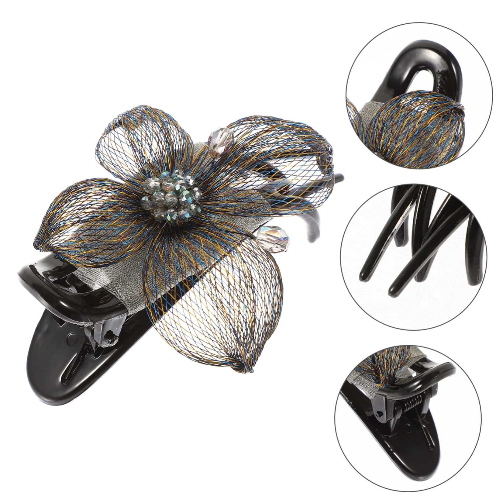 Didiseaon 3 Para El Pelo Con Forma De Flor Para Mujer Pequeñas De Cocodrilo Pasadores Grandes Horquillas De Hilo De Seda Decorativas.