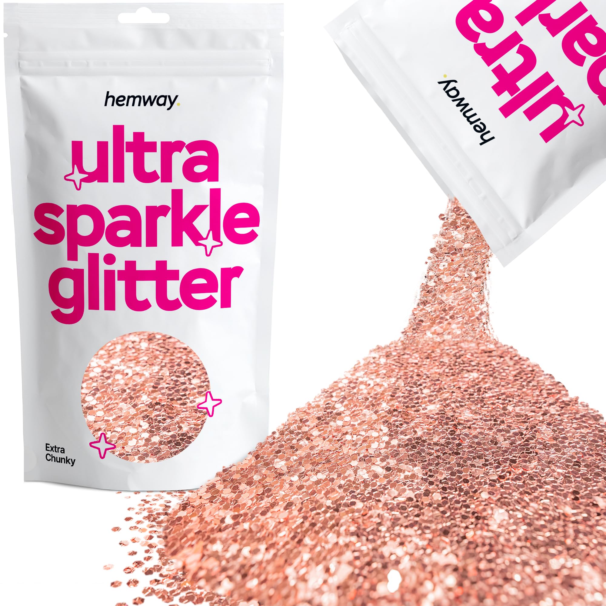 Hemway Ultra Sparkle Glitter Baby Pink Iridescent 100g Fine | Glitter for Arts & Craft, Makeup, Nail Art, Crafting, Card Making, Sparkle Decoration — view 55