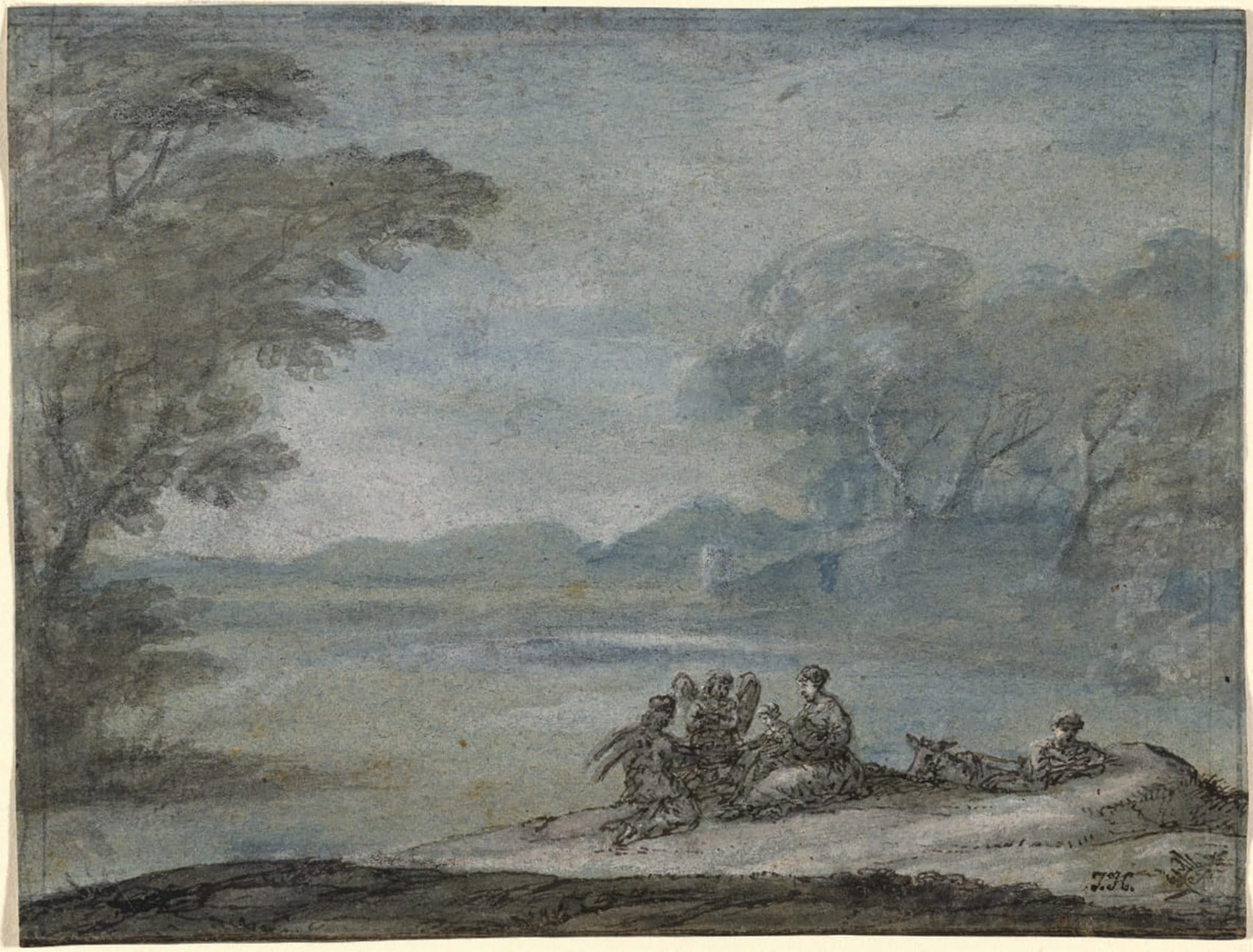Artxlxxbn No Frame Famous Painting Art Wall Decor Abstract Art Picture The Rest On The Flight Into Egypt By Claude Lorrain Animal Pictures For Home Decor 60X90cm