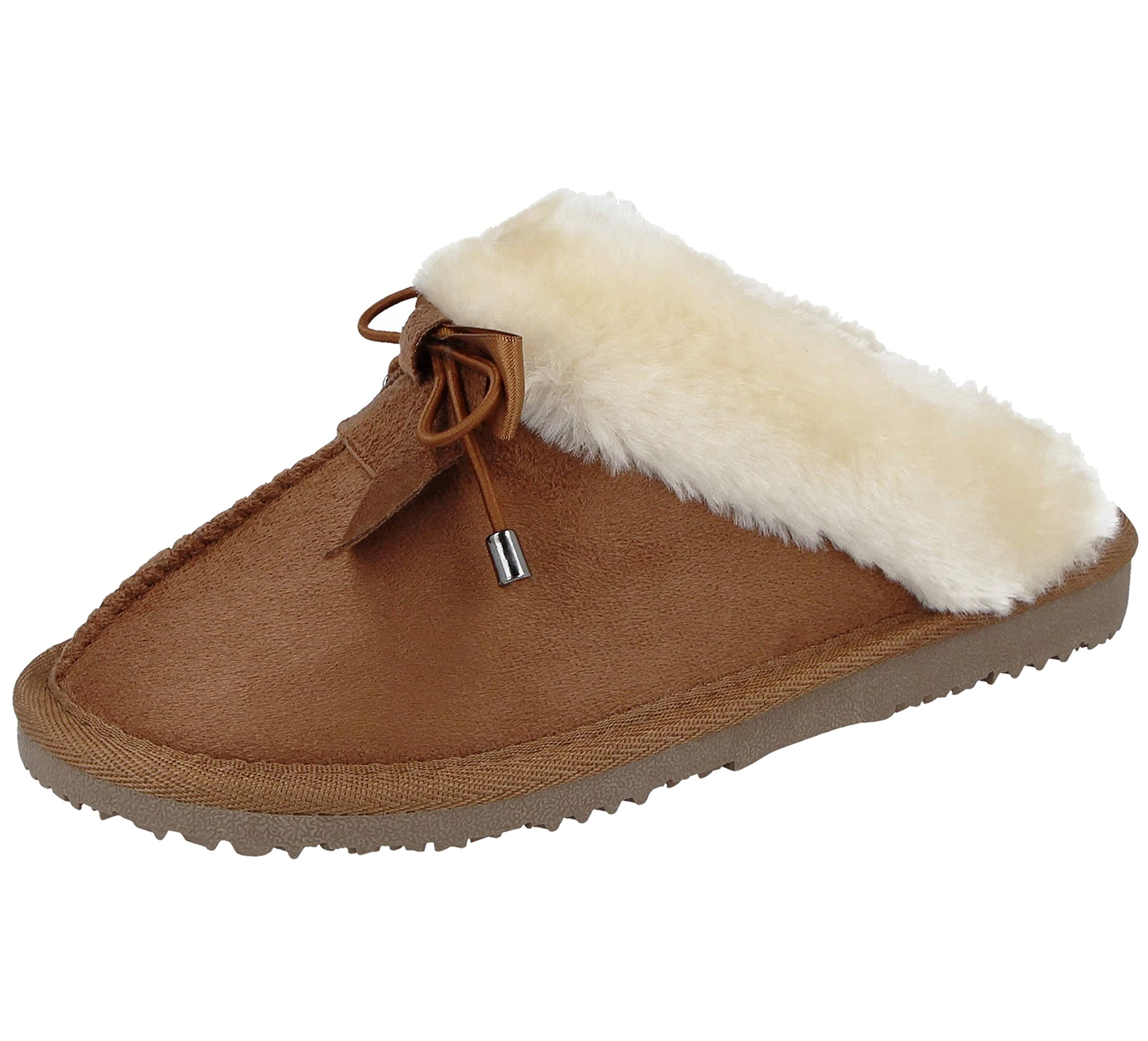 ellaLadies Faux Suede Bow Mule Slippers