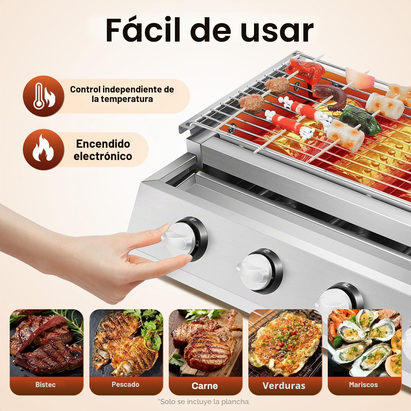 Barbacoa de gas de mesa de acero inoxidable de 4 quemadores, altura regulable, calefacción por infrarrojos, parrillas LPG para camping, balcón, jardín
