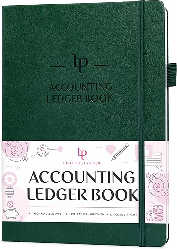 Legend Accounting Ledger Book - Registro de contabilidad de tapa dura para pequeñas empresas y uso personal - Libro columnar - Diario de gastos de