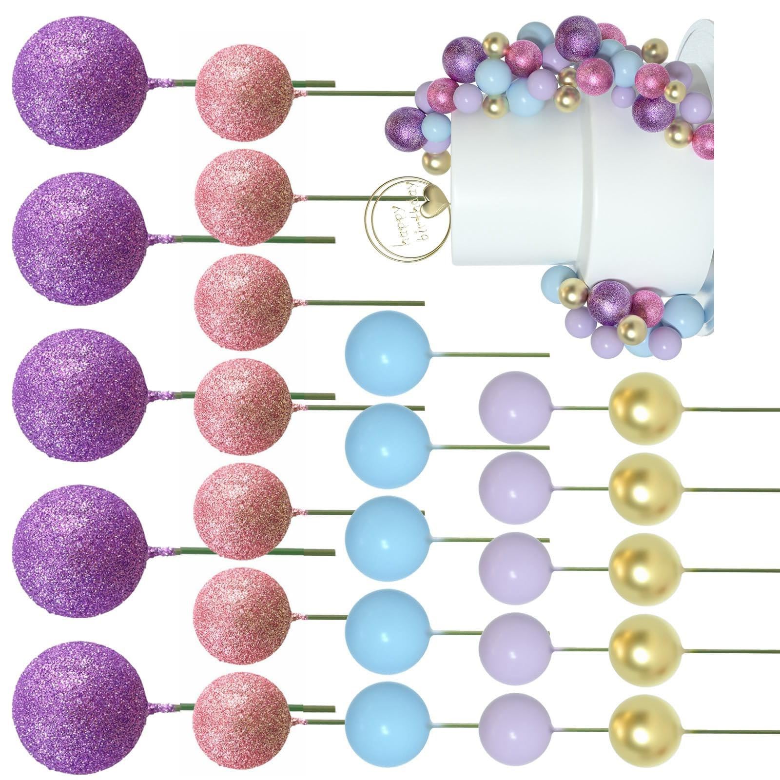 Kalttoy 50Pieces Round Cupcake Toppers Cake Decoration Set Cake Picks Wedding Accessories Suitable for Party Celebration Professional Decorating