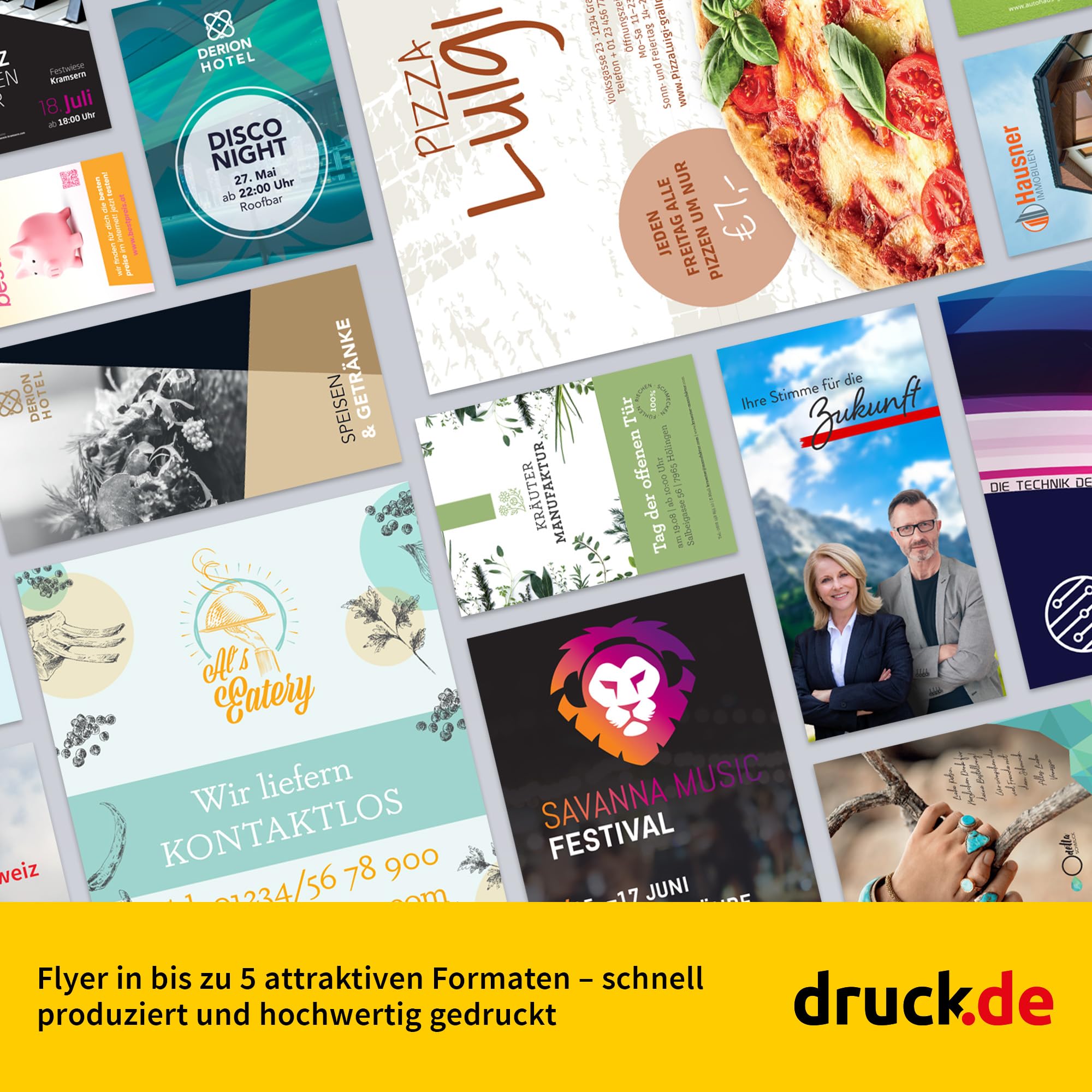 Flyer - 500 Stück - A5 - hoch - beidseitig - Standard 170g glänzend | Flyer drucken, 500 Stück, A5, Hochformat, Standard, 170g Papier, beidseitig, glänzend
