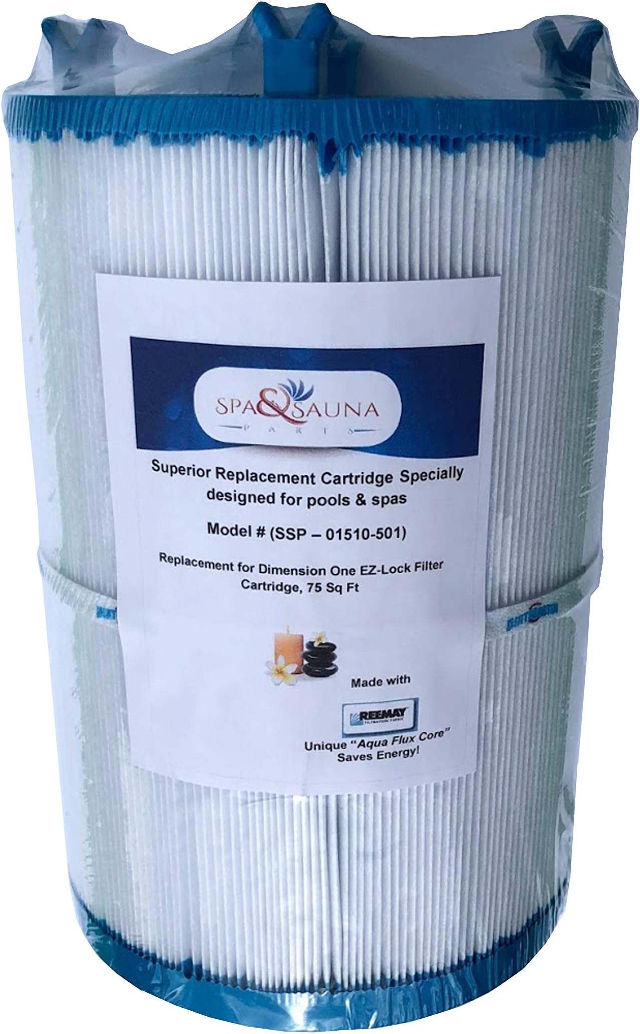 Spa & Sauna Parts Compatible Replacement for Dimension One EZ-Lock Filter Cartridge, 01510-501, 75 Sq Ft Unicel C-7367 Pleatco PDO75-2000 Filbur FC-3059 Baleen AK-60035 (Pack of 1)
