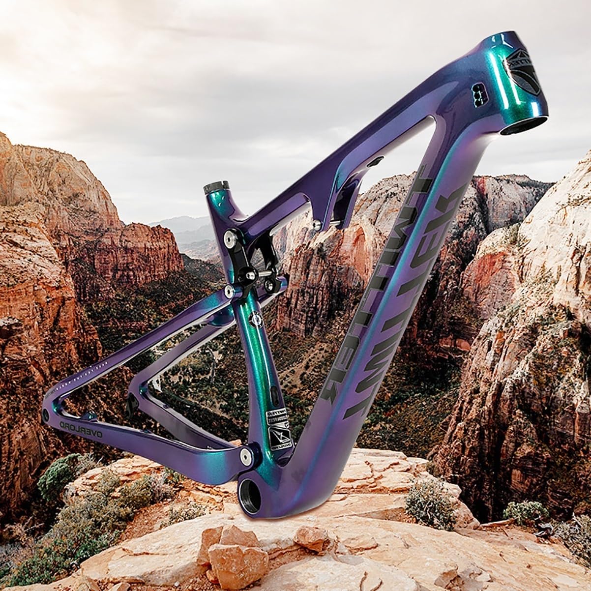 27.5/29er SoftTail Mountain Bikes Frame 15''/17''/19''/21'' Carbon Fiber Mountain Bikes Frame Disc Brake Travel 120mm Bicycles Frame BOOST Thru Axle 148mm T47 BSA Routing Internal ( Color : Red , Size