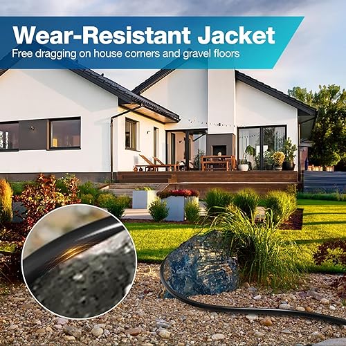 Miniatura 6 de BBOUNDER Cable de extensión para exteriores de 50 pies, impermeable, negro 163 SJTW resistente 13A 1625W, cable de extensión flexible de 3 puntas de