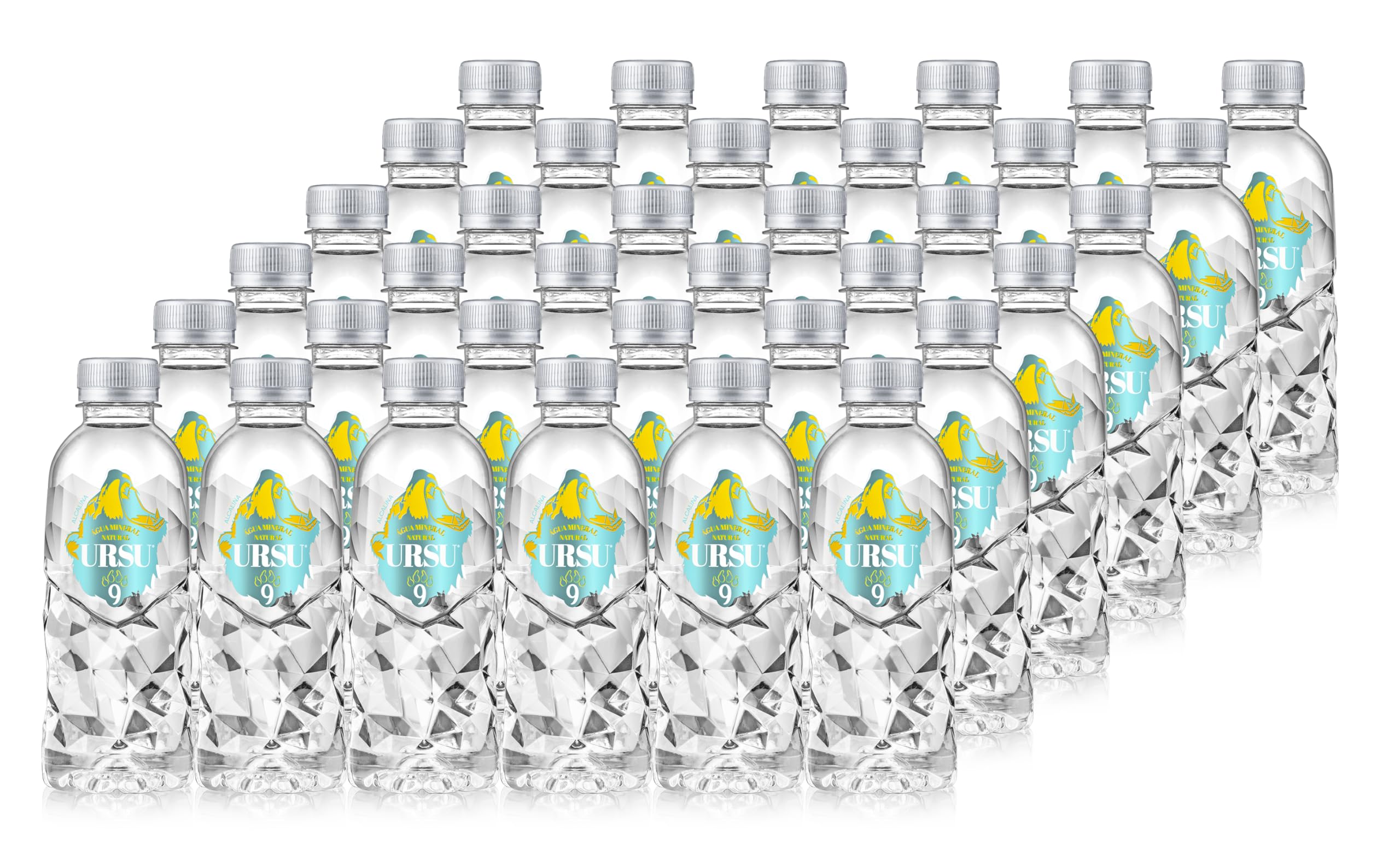 URSU 9 Agua Mineral Natural Alcalina pH 9 – Pack Ahorro 36 × 330 ml (6 packs × 6)