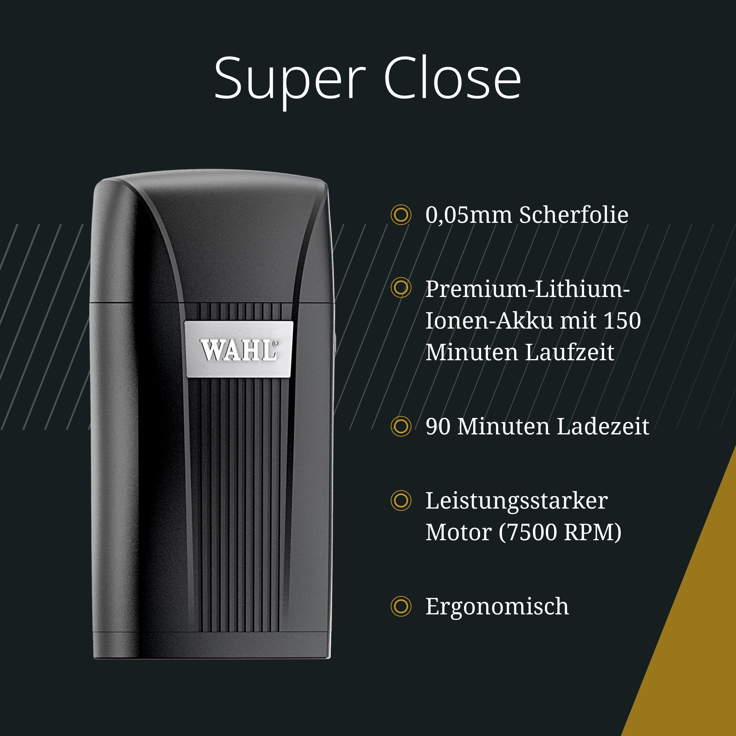 Wahl Super Close Rasierapparat für präzises Fading und enges Schneiden