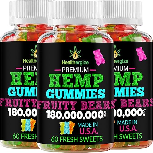 Paquete de 3 gomitas de cáñamo de alta potencia, ositos de gomita frescos y frutales de alta calidad, para dormir, calmar, relajarse, volver a comer