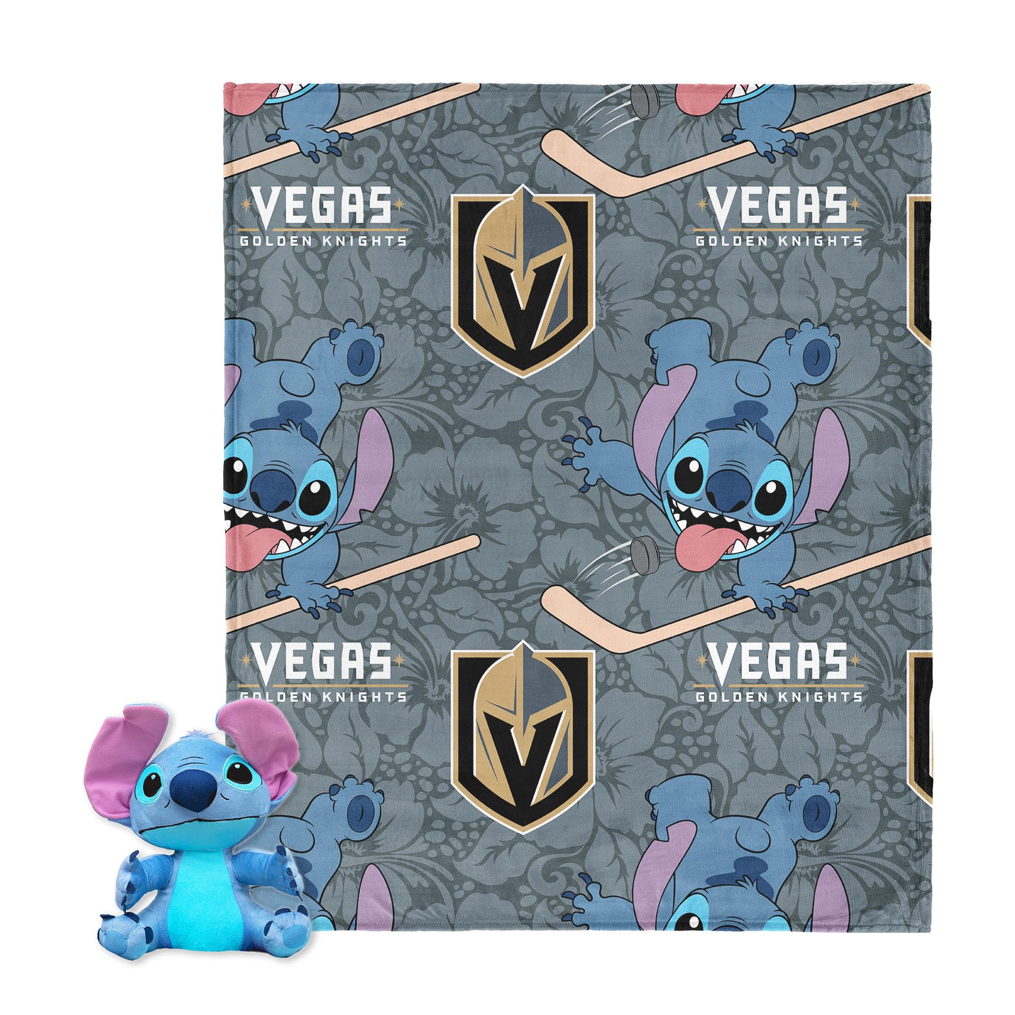 Northwest NHL Vegas Golden Knights Stitch Hugger Pillow & Silk Touch Throw Blanket Set, 40 x 50 Inches