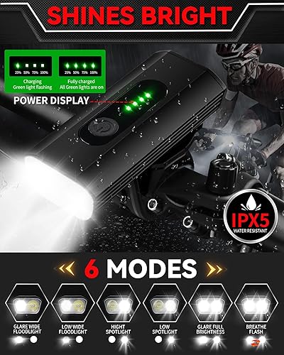 Miniatura 3 de DARKBEAM Faros delanteros recargables USB-C, luces de bicicleta de 4000 lm ultra brillantes, juego de luces de bicicleta de montaña para conducción