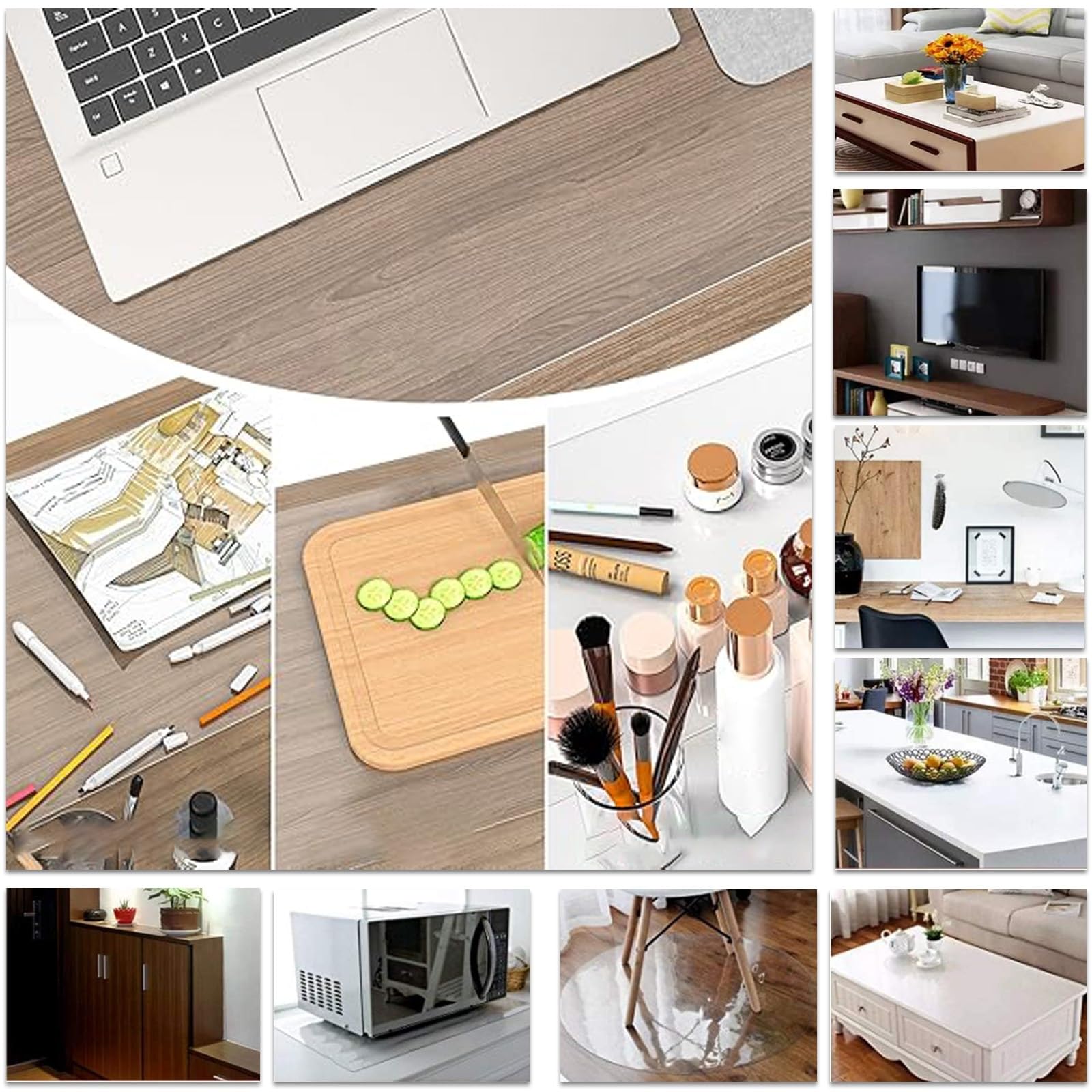 Sous-main Bureau Transparent 80x32 Cm - PVC Antidérapant | Protection Table Contre Rayures Et Taches