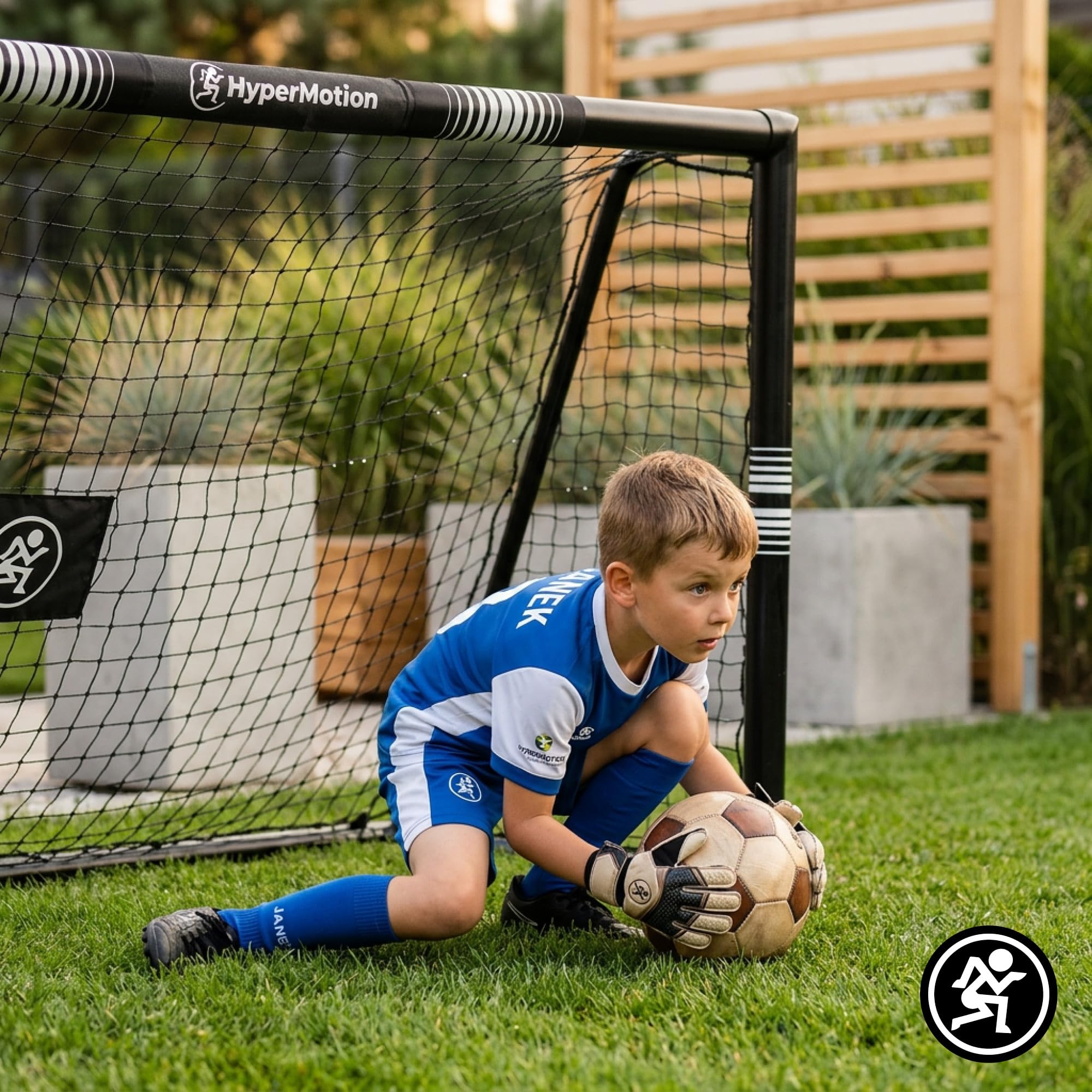 HyperMotion Bramka Piłkarska HYP90 GOAL BLACK S 180x120 cm – Stalowa Bramka do Piłki Nożnej dla Dzieci i Młodzieży, Czarna, Stabilna Konstrukcja do Ogrodu i Treningu