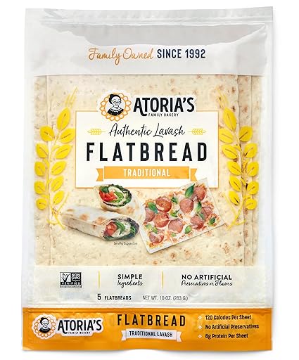 Atoria's Family Bakery Traditional Lavash 5 Count, 10 Oz