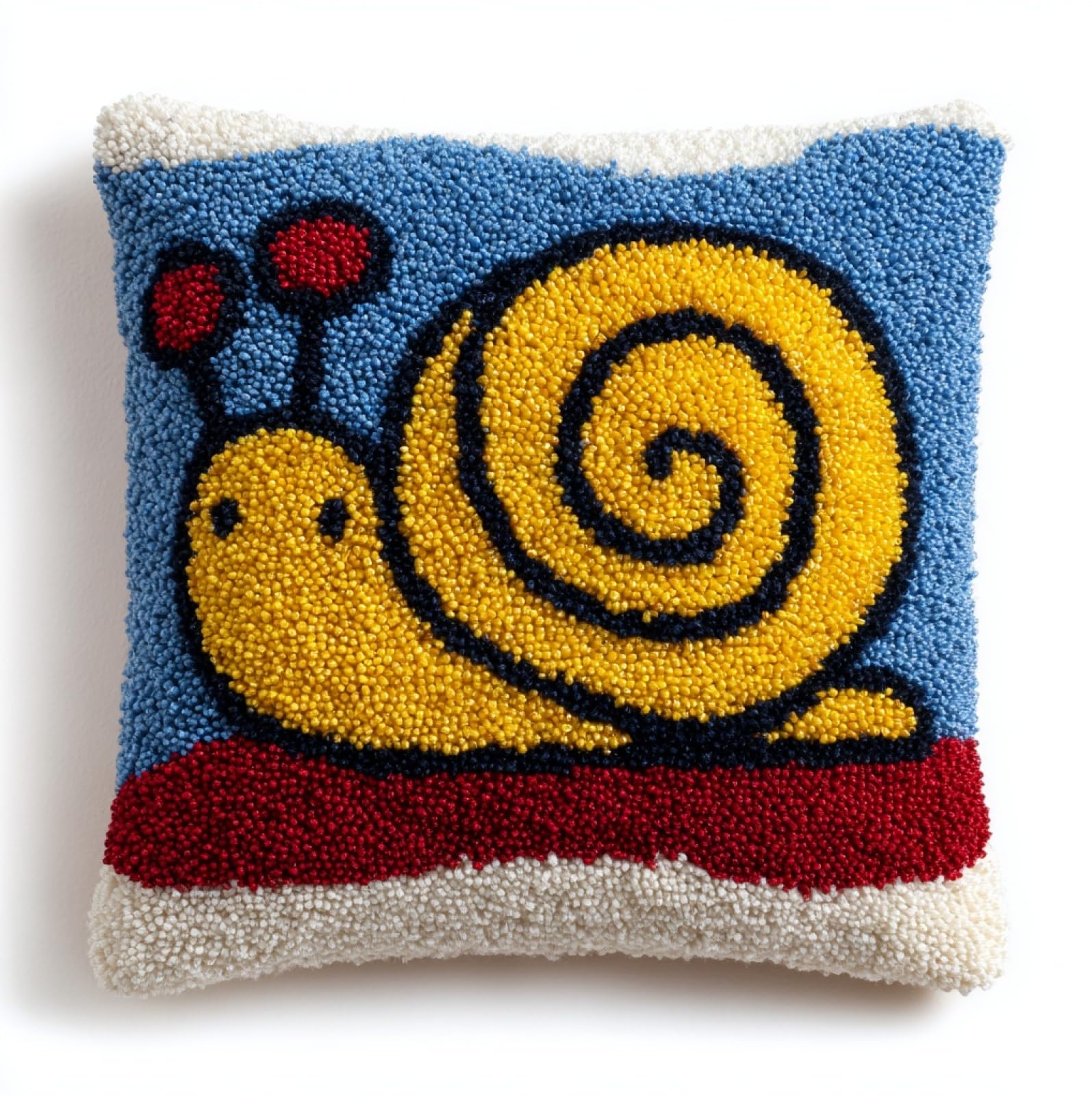 AxiangziK Latch Hook Pillow Making Kit 43x43cm,Animal Snails Complete Set with Hook Tool & Instructions - Sofa Cushion Cover DIY Craft for Adults